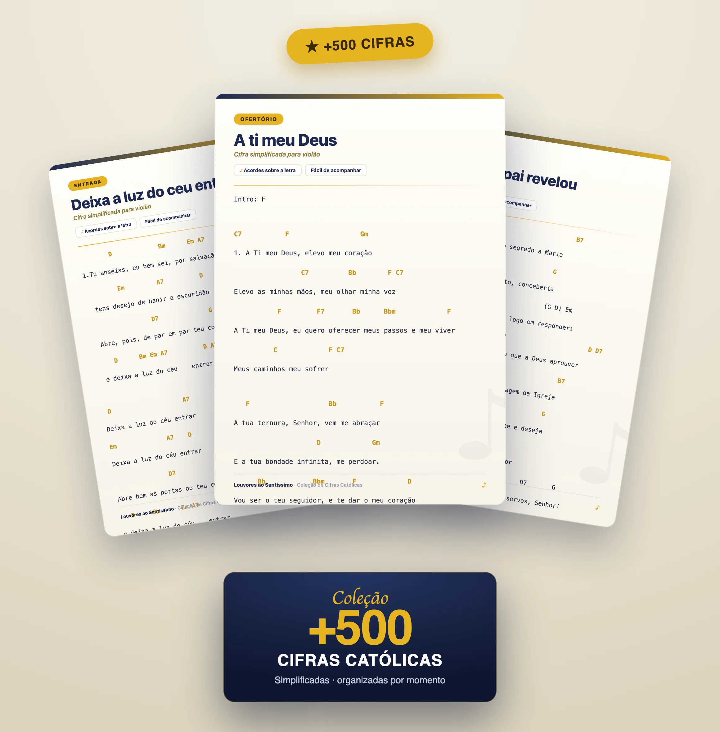 Coleção de Cifras Católicas — páginas reais e capa